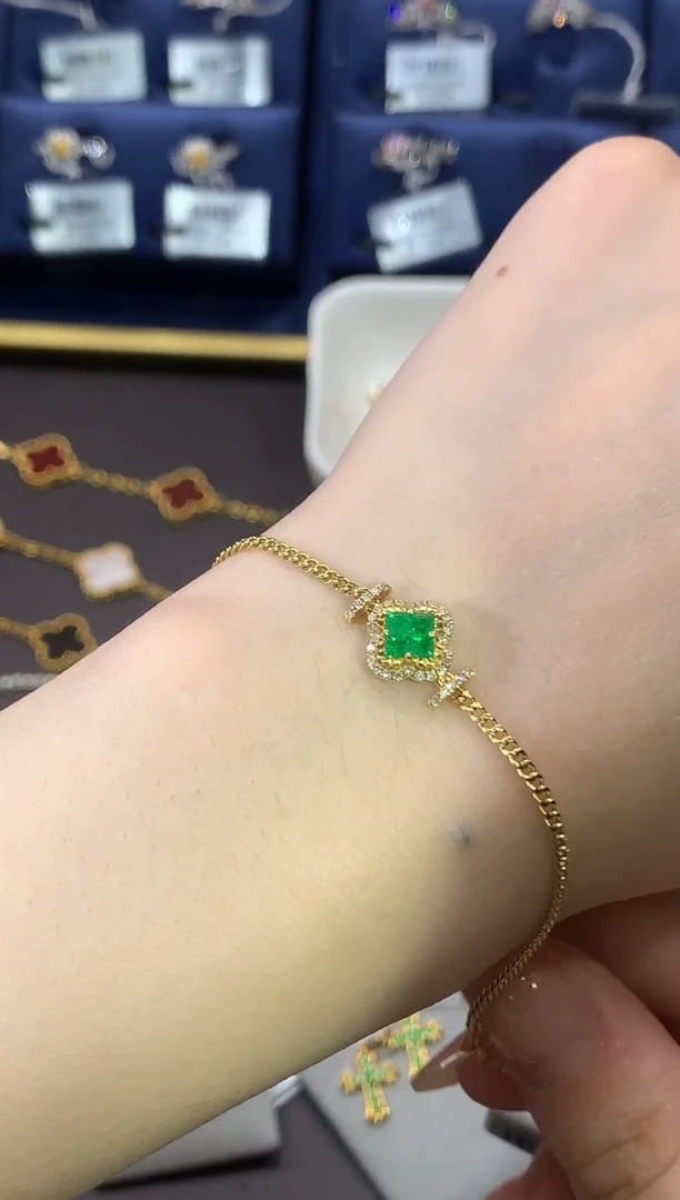 手链18K金镶嵌祖母绿YG001