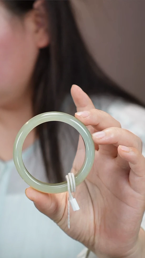 和田玉手镯未镶嵌34【柚子来啦】和田玉拍一发一54