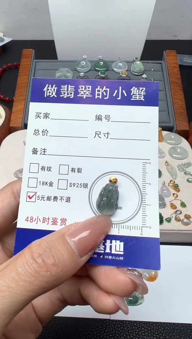 颈饰18K金镶嵌翡翠（41号链接）纯天然A货缅甸翡翠貔貅吊坠