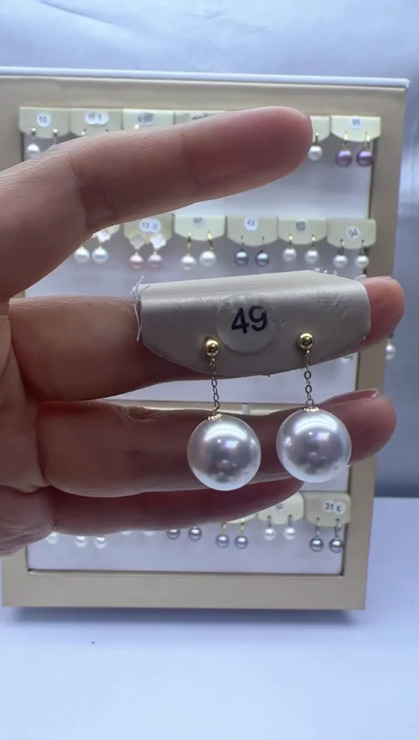 【闪购商品】淡水珍珠耳饰18K金镶嵌49