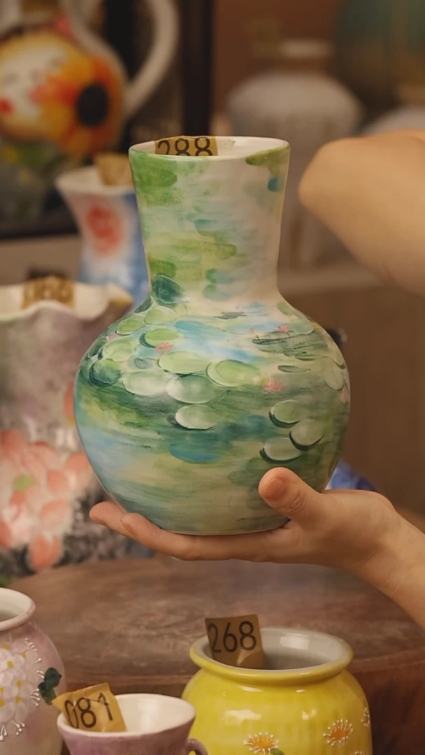 陶瓷388景德镇设计师手作花器摆件侘寂风