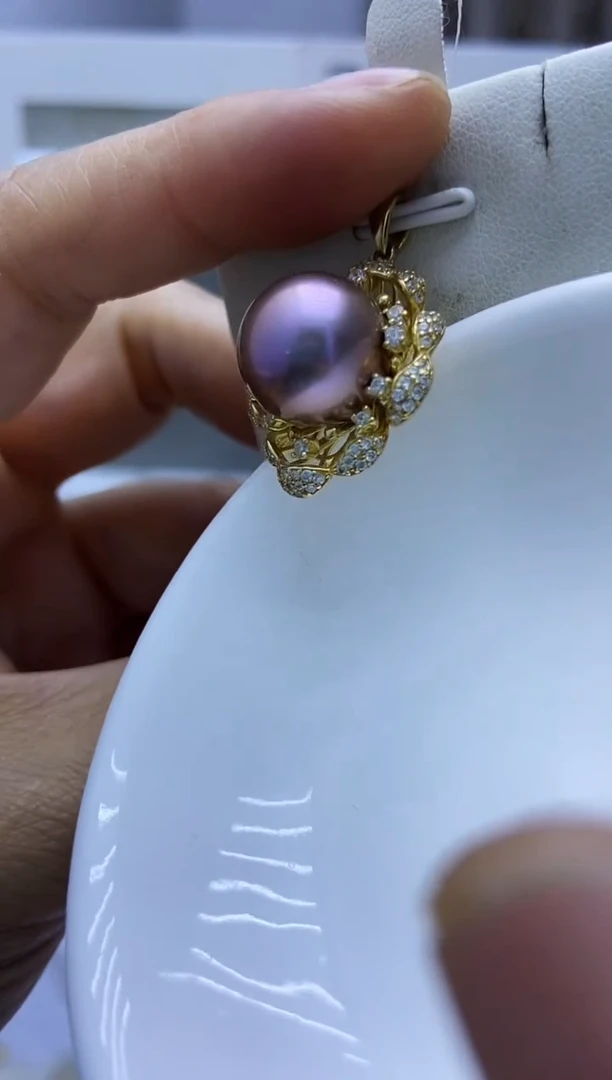 颈饰银S925镶嵌淡水珍珠吊坠