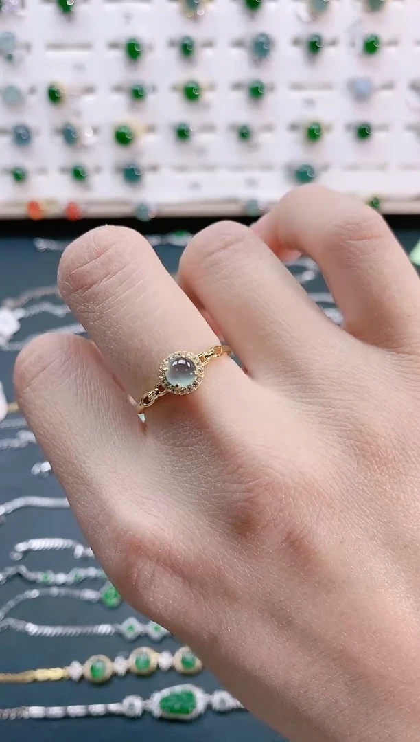 【闪购商品】翡翠戒指银S925镶嵌天然翡翠