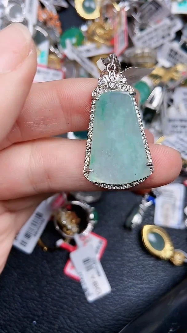 颈饰银S925镶嵌翡翠854