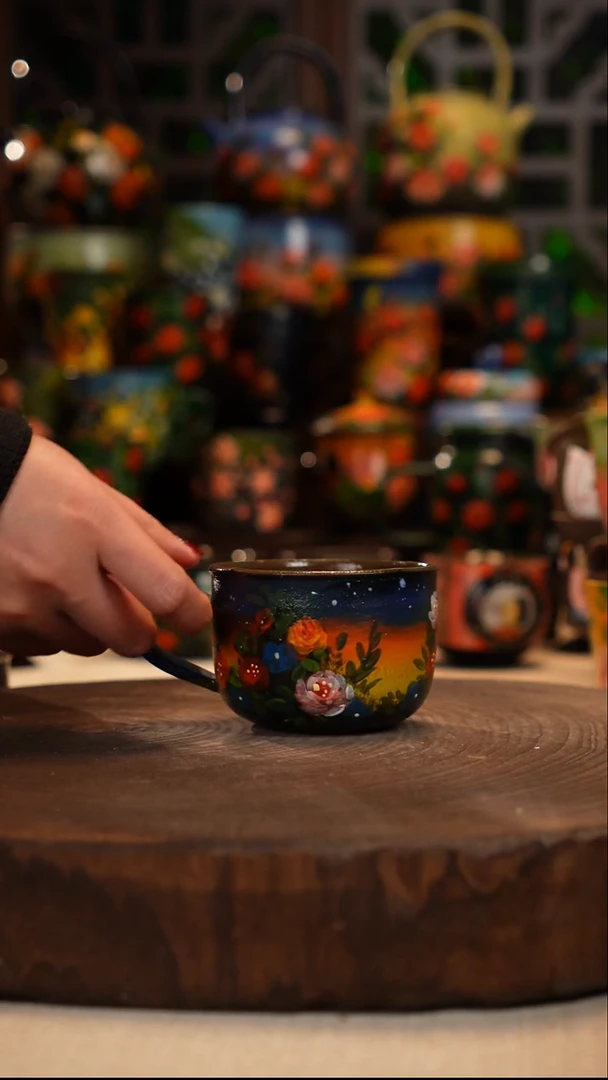 紫砂油画手绘釉下彩