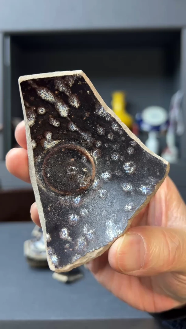 瓷片@**匠黑釉开片陶瓷瓷片