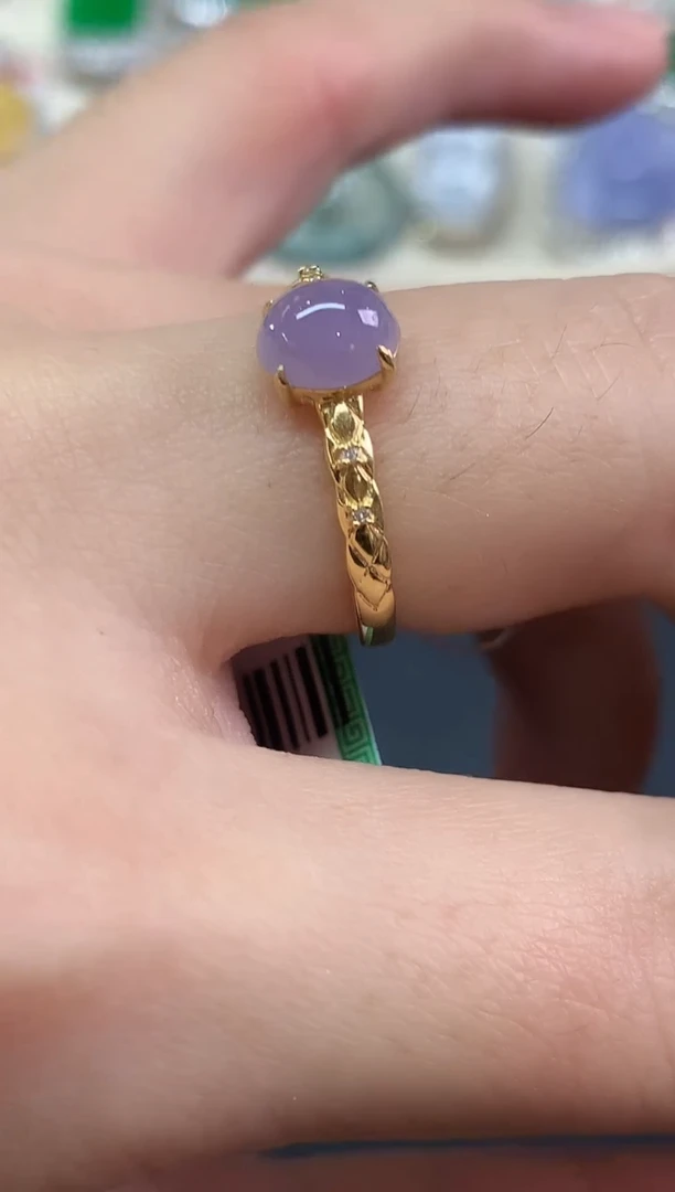 18K金镶嵌戒指翡翠戒指|1980