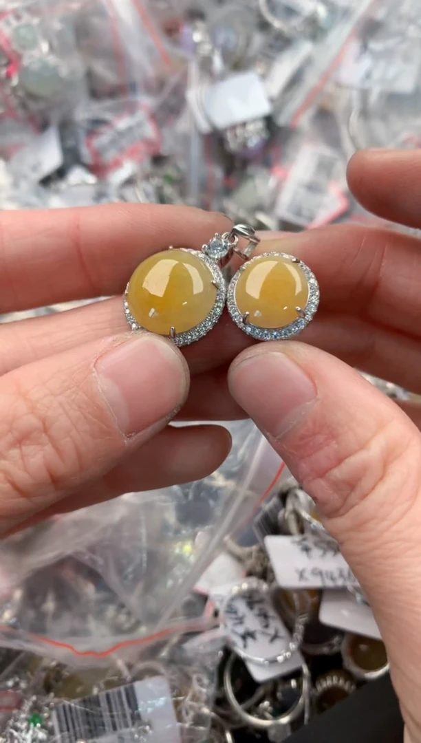 银S925镶嵌戒指翡翠999  8H