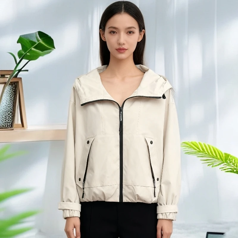 2025秋季新款米白色上衣短款夹克女时尚休闲显瘦清冷系禅意衣服女