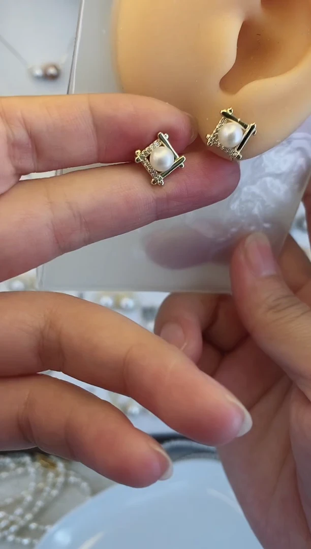 合金耳饰淡水珍珠26