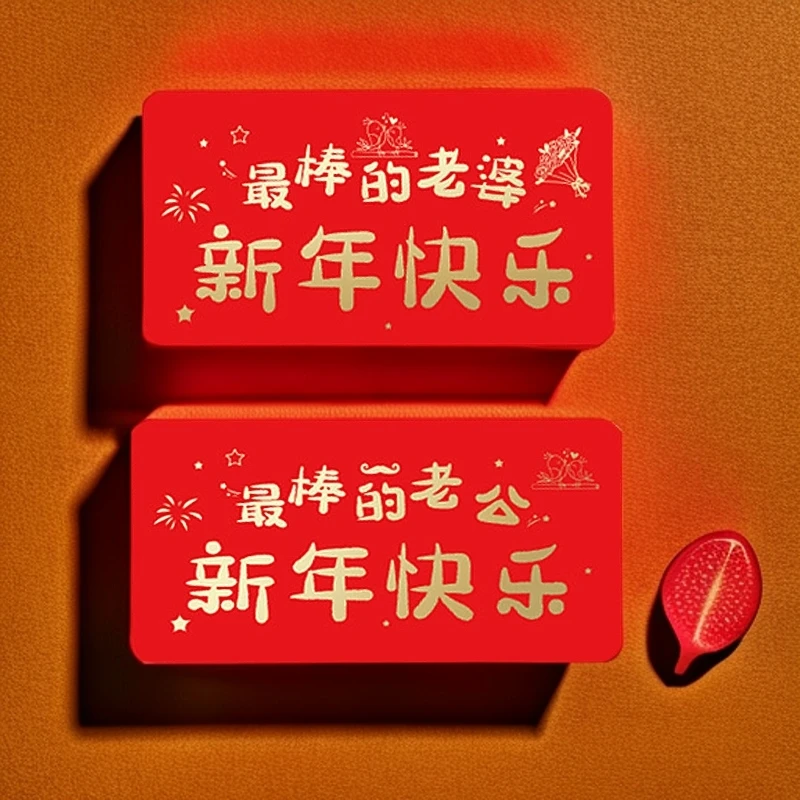 【热销】老公老婆2025新年创意折叠式烫金红包送儿子女儿礼利是封