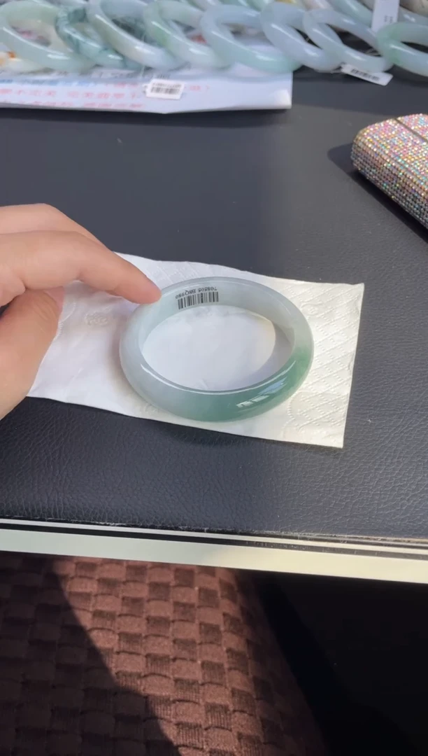 未镶嵌翡翠定制翡翠57#天然缅甸A货翡翠手镯57-58圈口