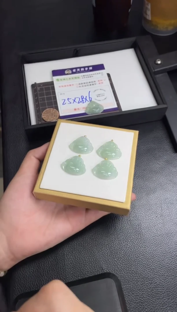 翡翠挂件18K金镶嵌佛公FL12/多样性发其一CP配绳