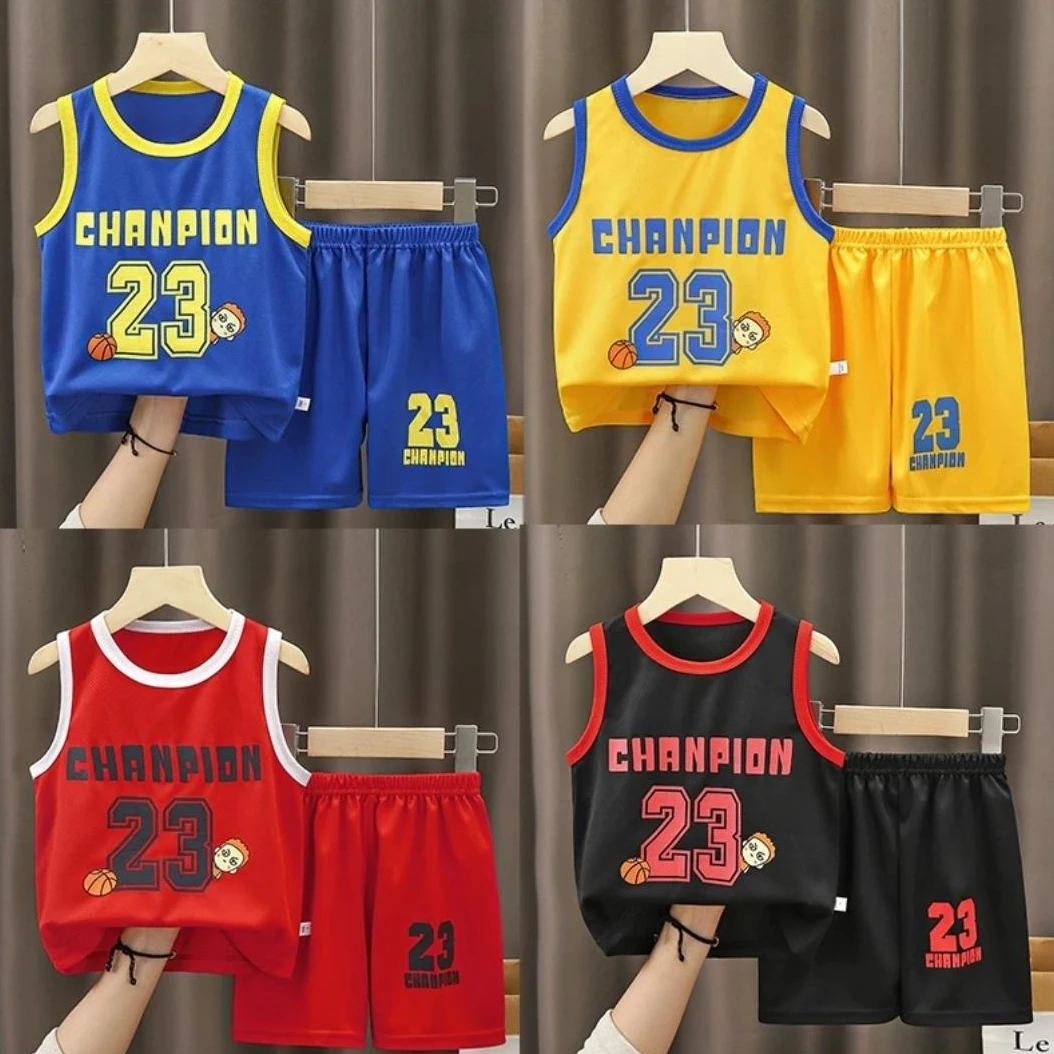 儿童球衣速干网眼男款篮球服套装球队背心服青少年休闲白色球衣