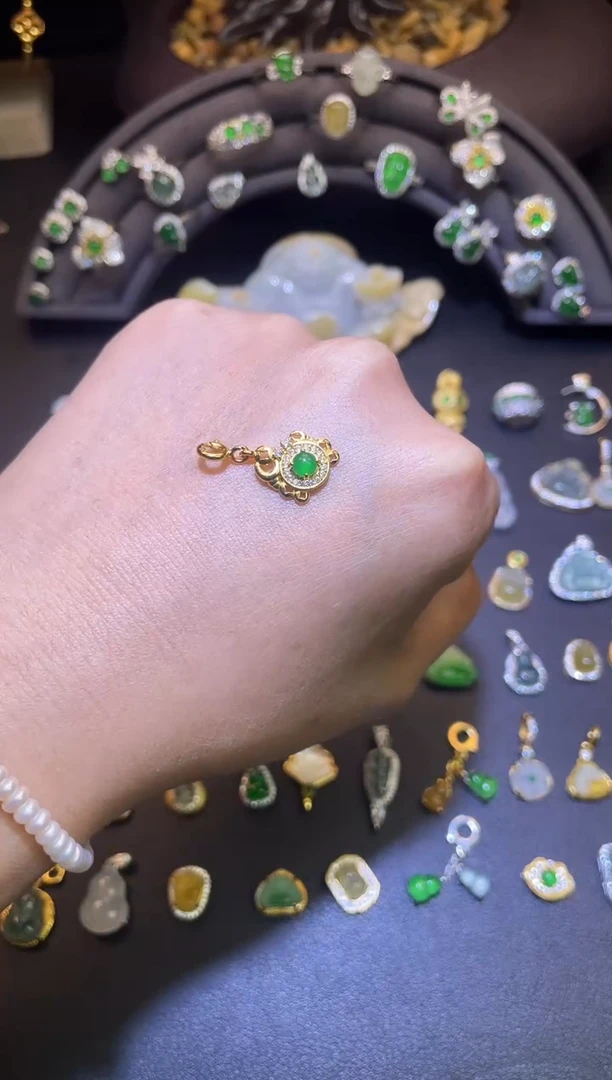 吊坠(不含链)银S925镶嵌翡翠1