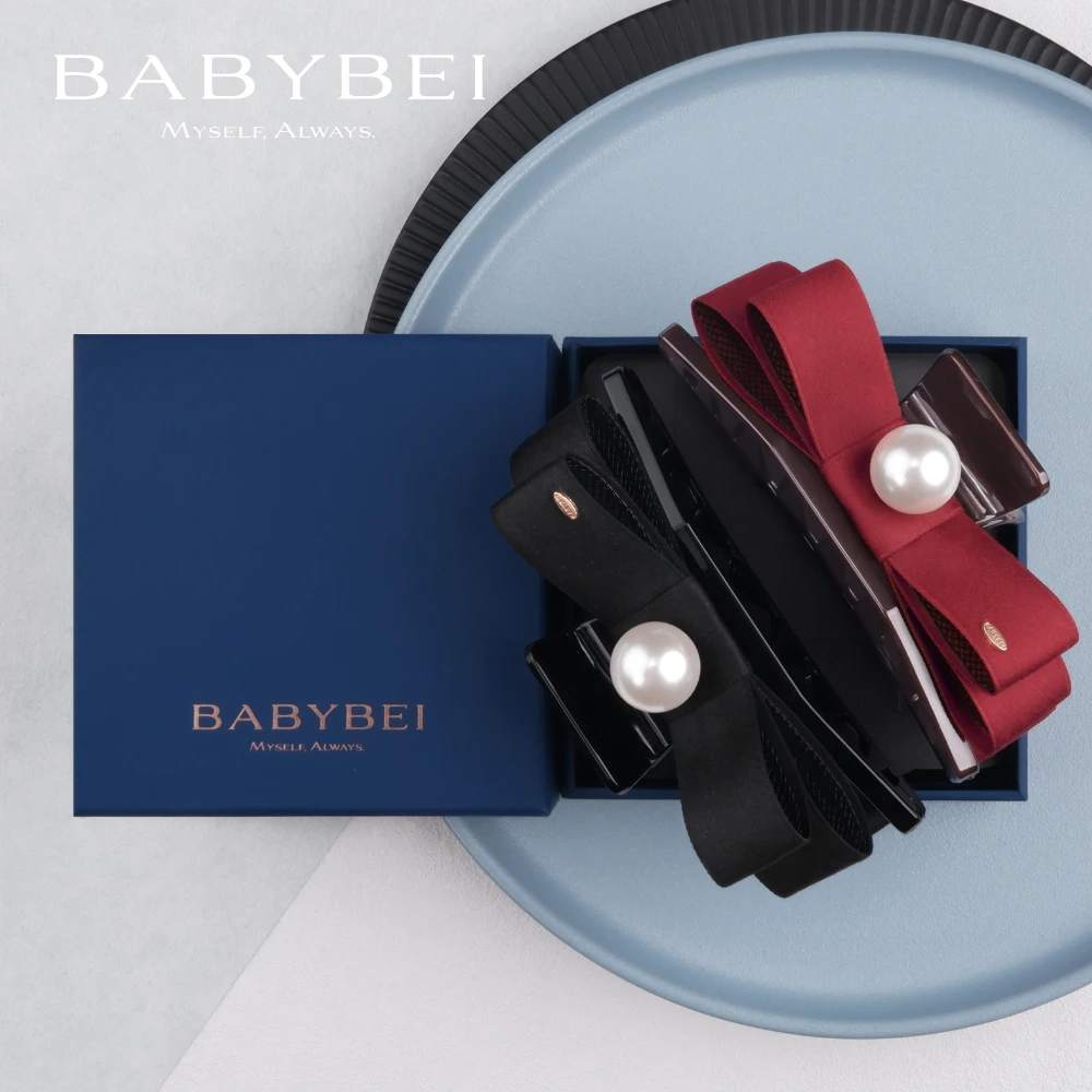 BABYBEI/初贝[郝蕾同款]织织高亮珠超大号抓夹双层蝶单珠优雅气质