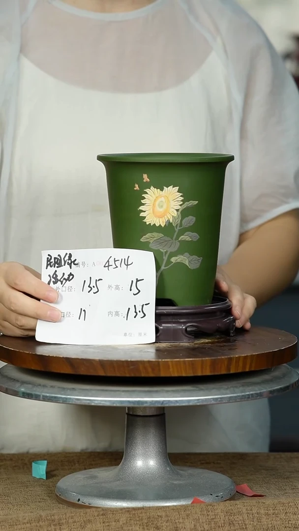 紫砂花盆4514+s紫砂花盆紫砂