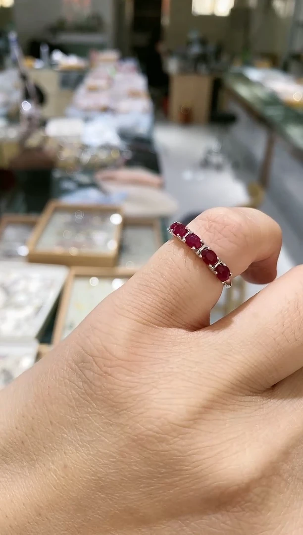 【闪购商品】红宝石戒指银S925镶嵌戒指