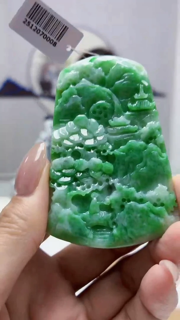 未镶嵌定制翡翠5160MM-毛货挂件24