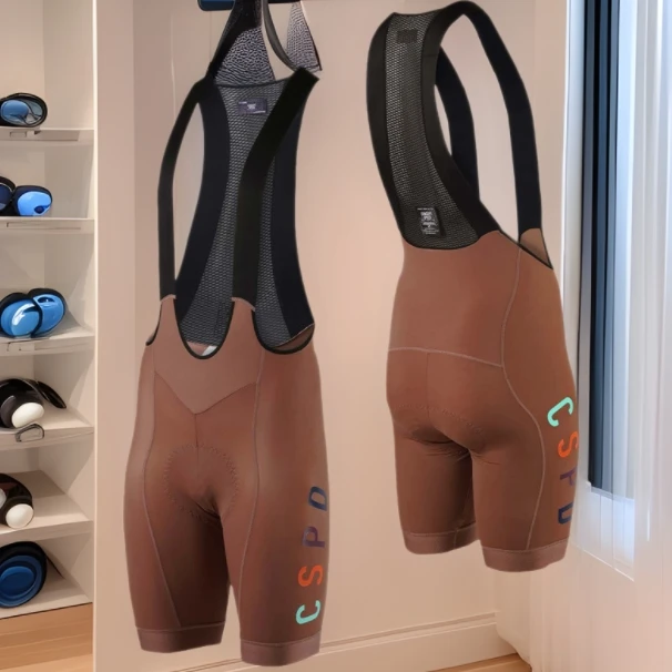 CSPD双箭头新款背带骑行裤男女背带短裤公路自行车短裤防滑透气