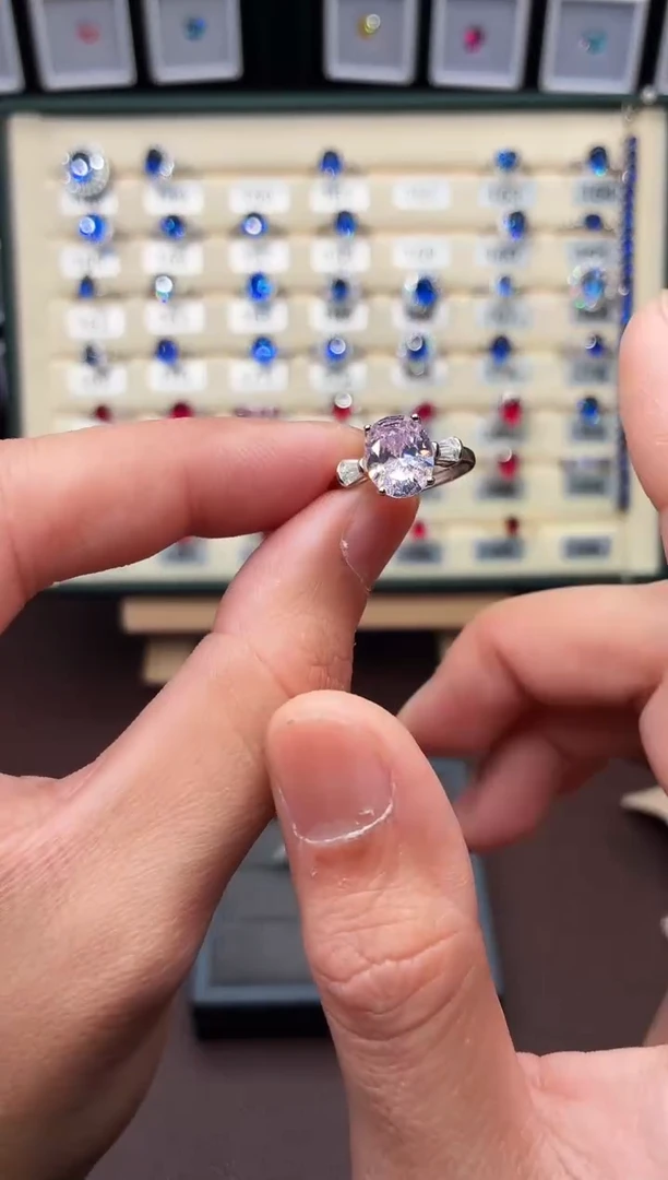 银S925镶嵌戒指绿柱石（摩根石）0001