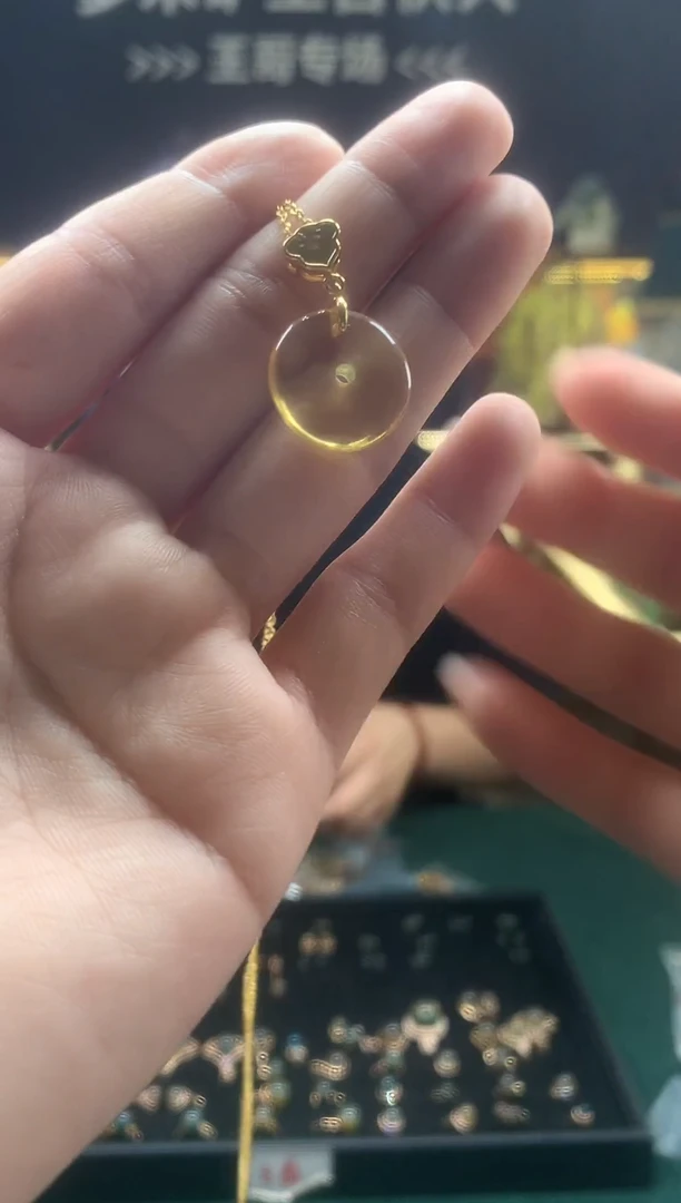 琥珀吊坠(不含链)银S925镶嵌22