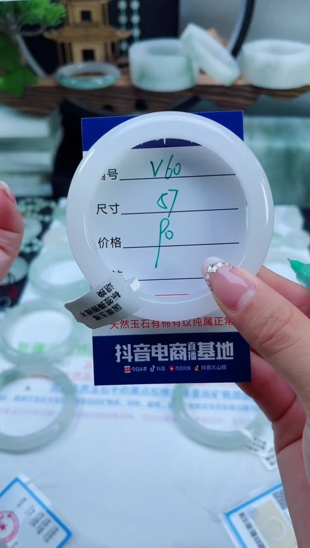 未镶嵌手镯石英质玉（天山翠）60