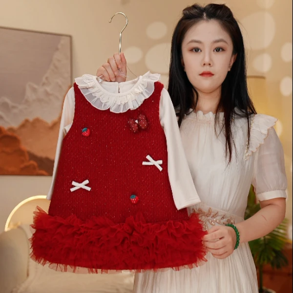 【Y.g5832】2025秋季新款儿童国风长袖女童原创设计连衣裙儿童纱裙