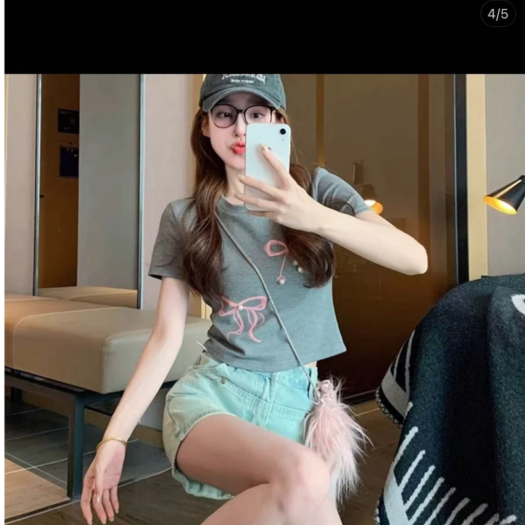 504196韩版女童休闲舒适时尚日常百搭洋气辣妹短袖