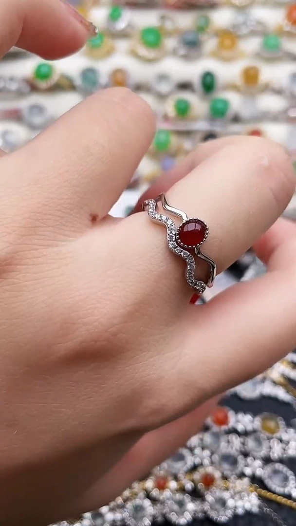 银S925镶嵌戒指翡翠93