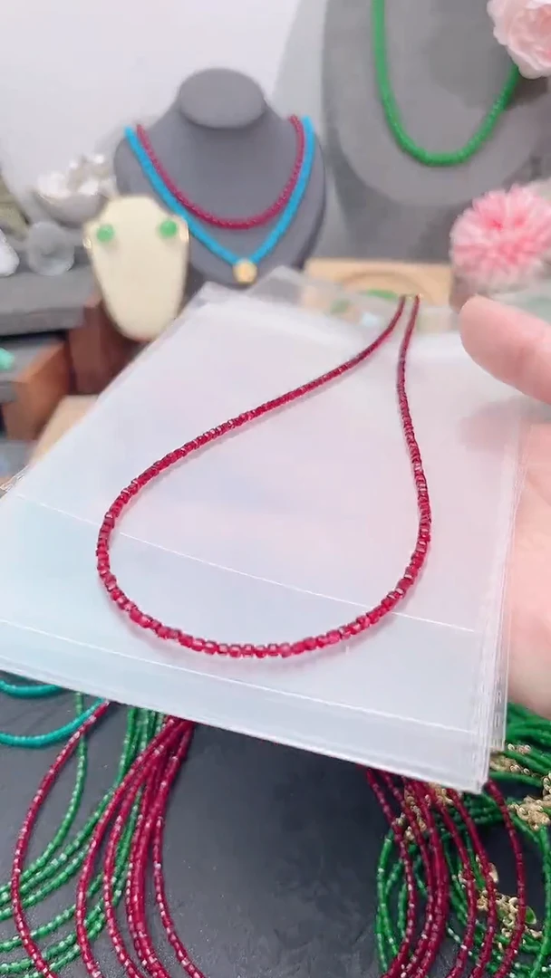 颈饰银S925镶嵌红宝石姨妈99