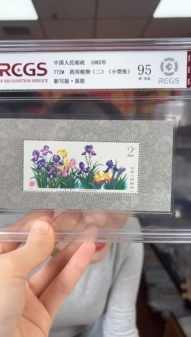 T72M 药用植物【白草药】小型张 RCGS评级 精大盒 原胶