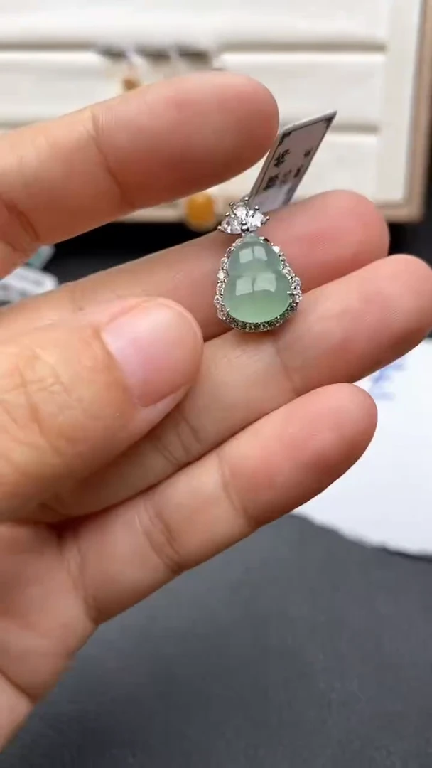银S925镶嵌戒指翡翠1