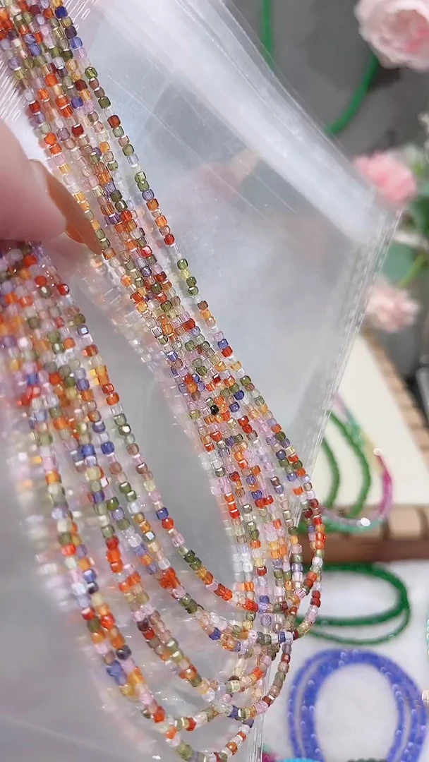 颈饰彩色蓝宝石银S925镶嵌方彩多宝39.9