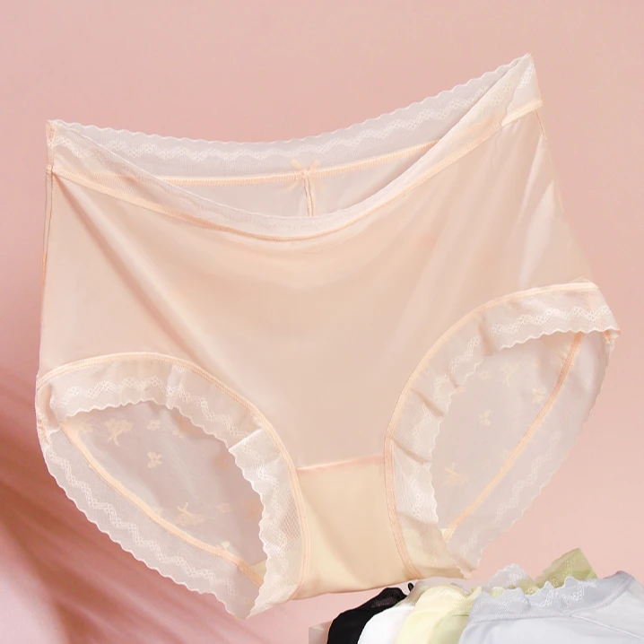 高腰内裤女款性感春夏季蕾丝透气薄款裸感高弹轻薄感