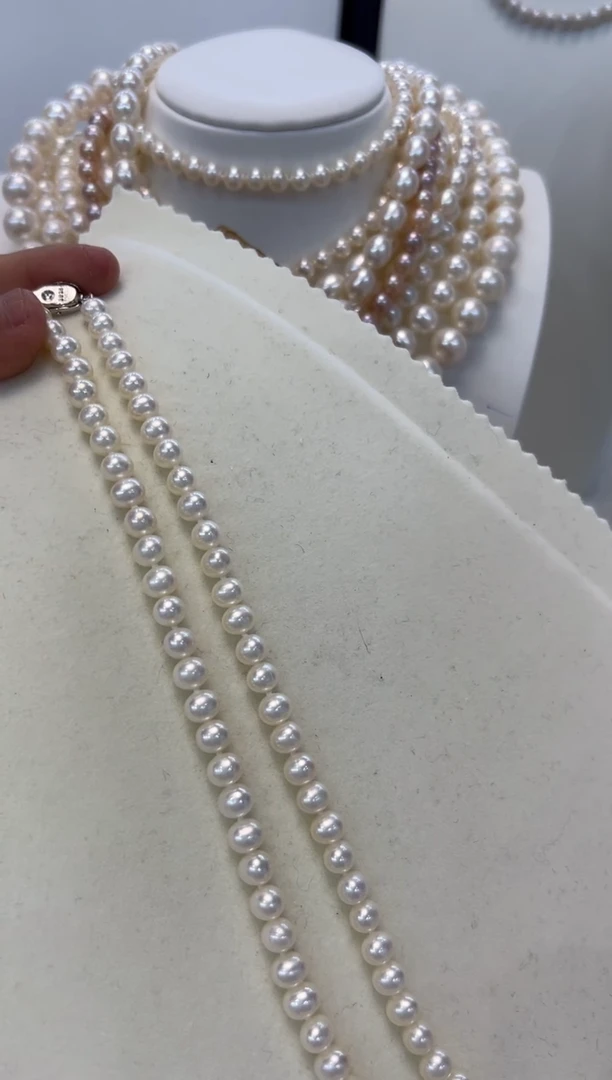 【闪购商品】淡水珍珠颈饰银S925镶嵌6-7MM