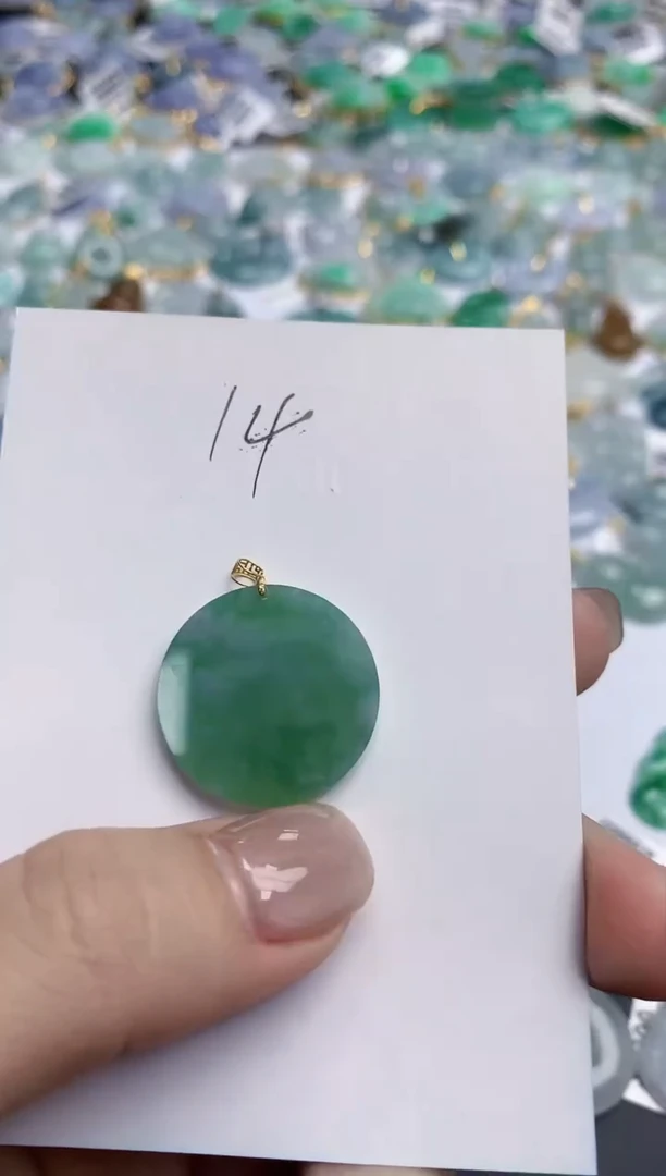 【闪购商品】翡翠颈饰18K金镶嵌天然缅甸翡翠A货