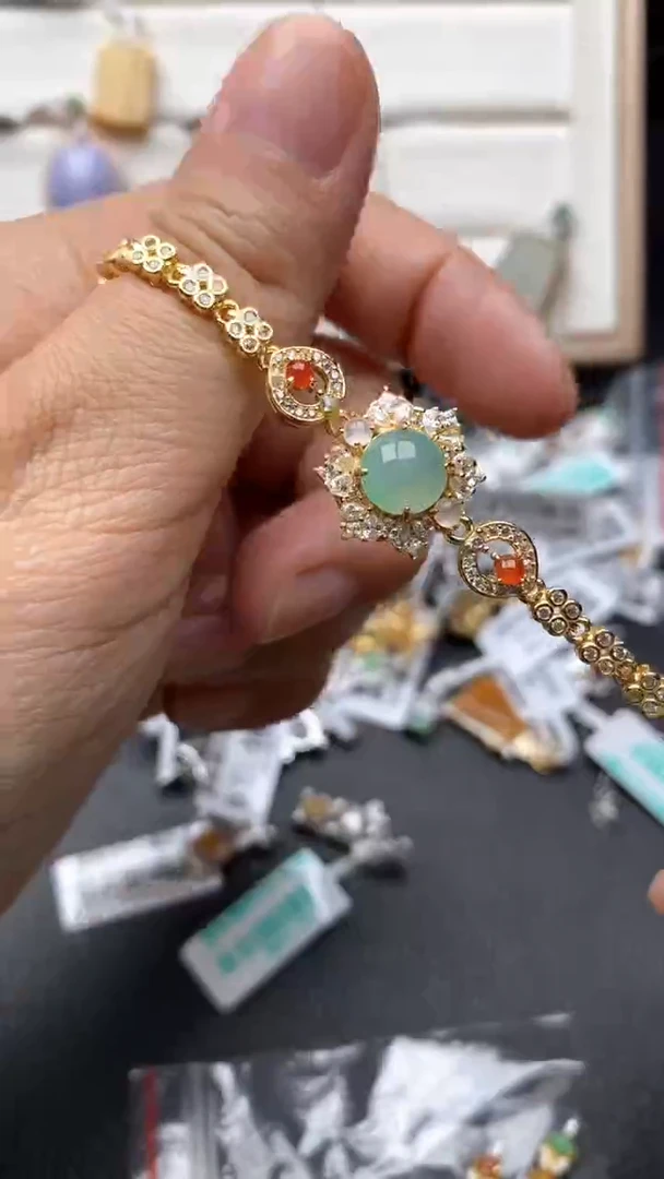 银S925镶嵌戒指翡翠1