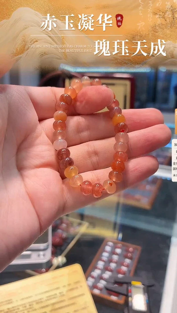 未镶嵌手串南红玛瑙无胶无裂原矿南红算盘珠手串8MM