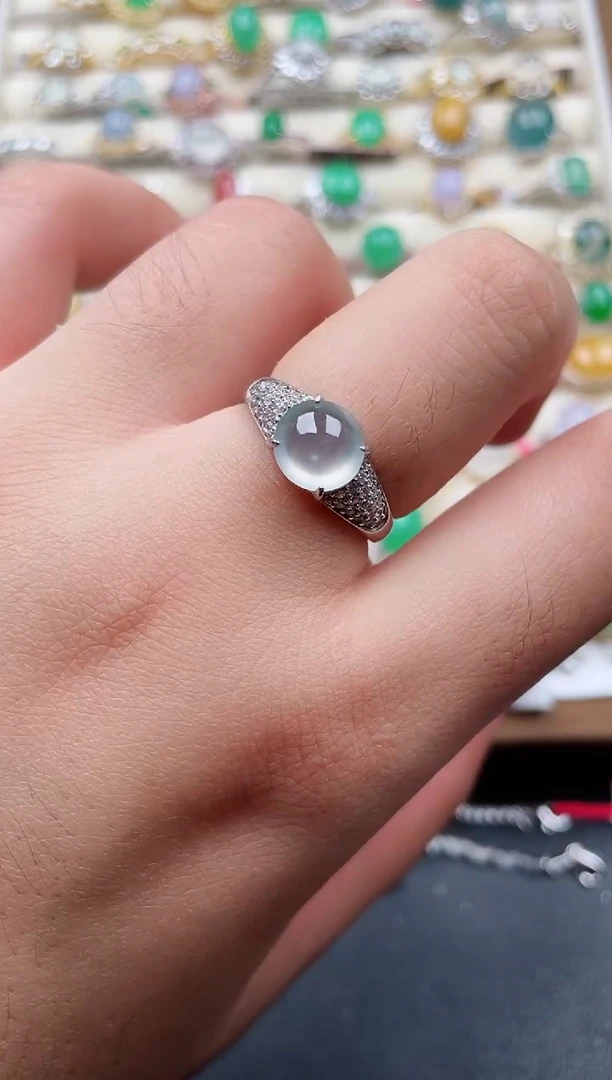 银S925镶嵌戒指翡翠130