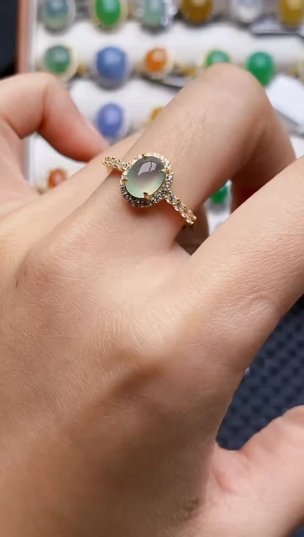 银S925镶嵌戒指翡翠2610