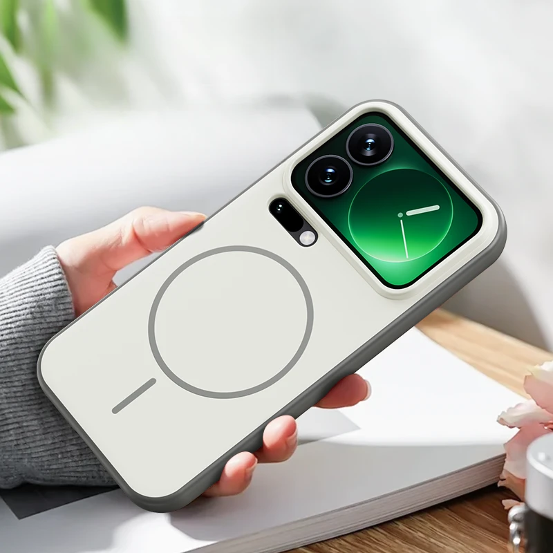 适用小米17promax手机壳磁吸防摔轻薄肤感简约全包软边硬背保护套