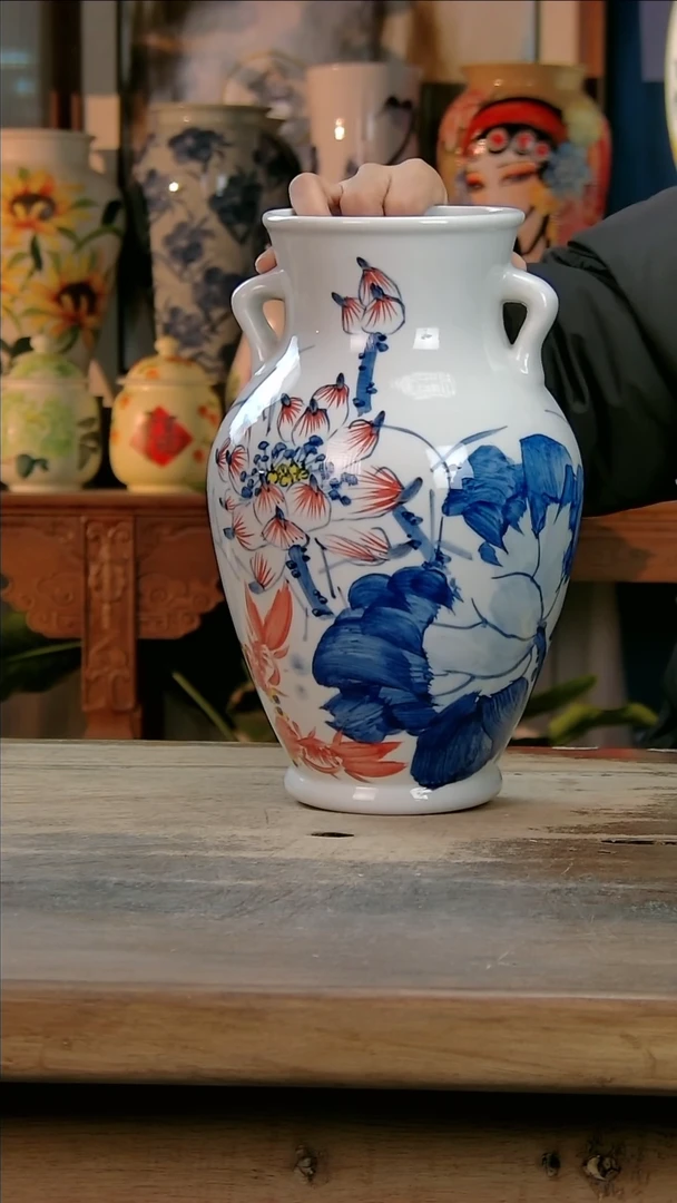 【闪购商品】瓷片景德镇纯手工釉下彩精品花瓶