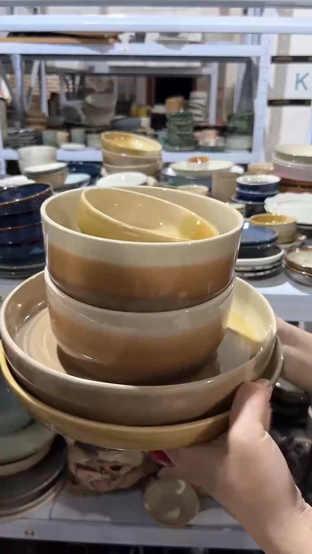 【闪购商品】瓷片外贸尾货瑕疵满20包邮X6 美拉德六件套