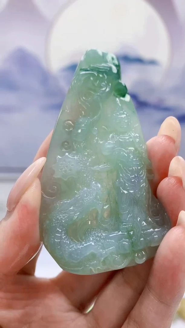 定制翡翠未镶嵌4868MM-毛货挂件171