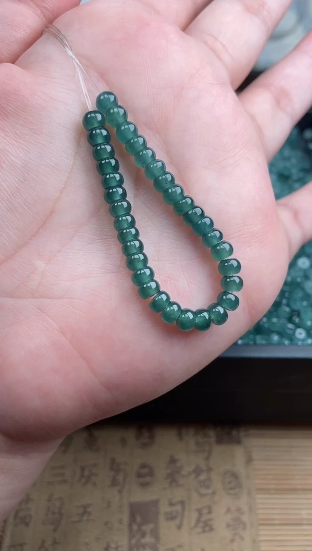 【闪购商品】翡翠手链未镶嵌算盘珠深色