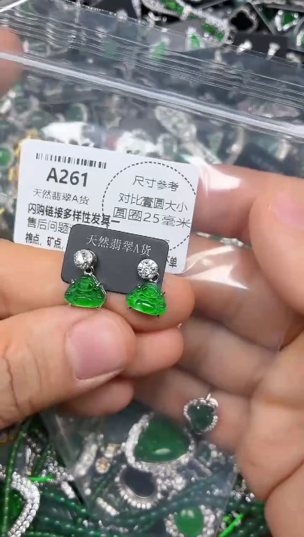 颈饰未镶嵌翡翠A261耳钉