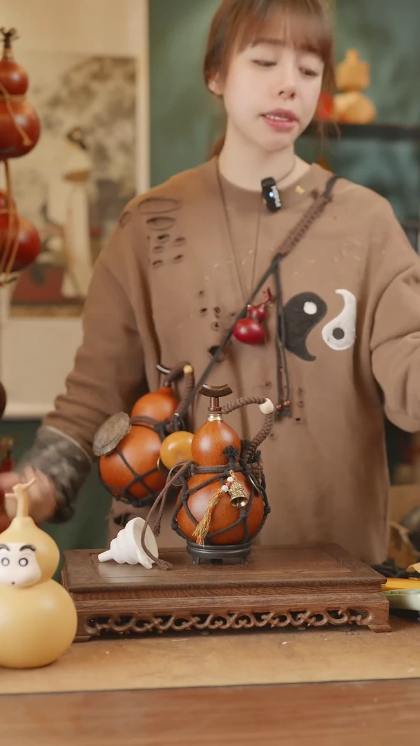 【闪购商品】186号精品天然大漆工艺防渗内胆酒葫芦~