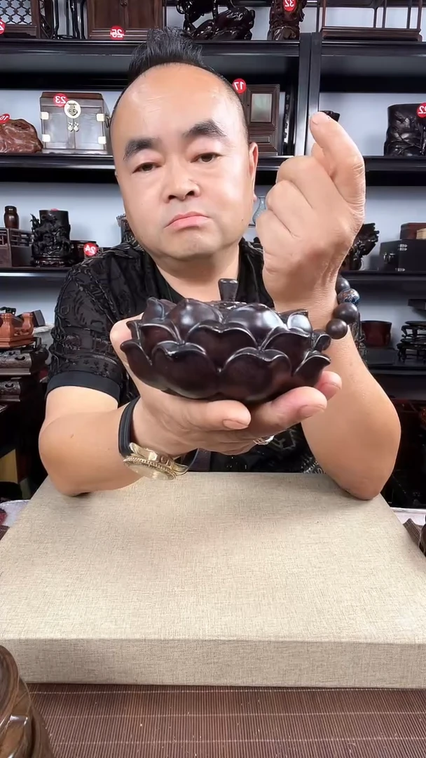 木莲花香炉老李红木工艺品