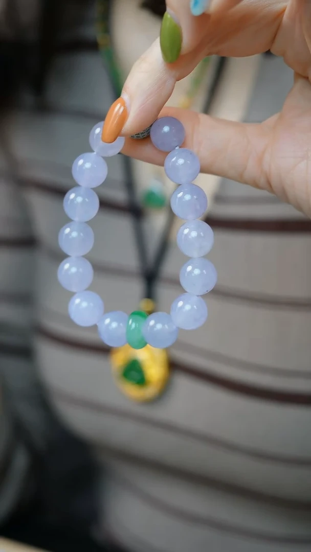 18K金镶嵌手串翡翠14-11.9mm珠串/姿/1